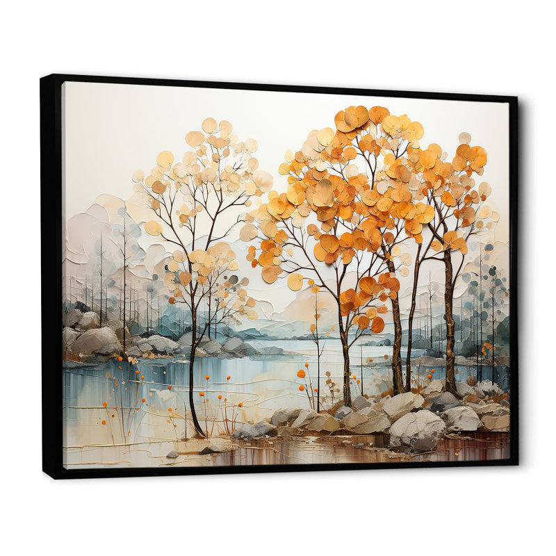 Érable doré beauté II, Cadre flottant noir, H 24 po x l 32 po x P 1 po