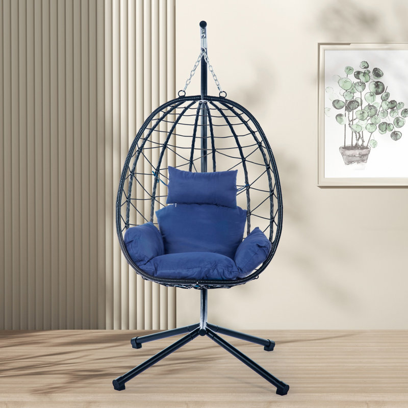 Chaise de patio avec support pour chambre à coucher, salon, balcon, fauteuil de patio pour l'extérieur, Marine