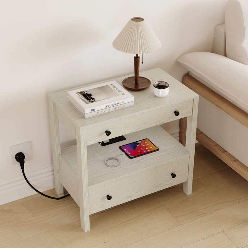 Table de chevet Rae, Cream White