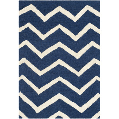 Sanyla Hand Tufted Wool Chevron Rug