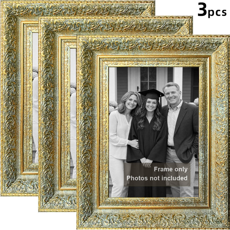 Cadre photo 3 pièces 8 "x 10" style antique avec or ou table Antique Gold, Or antique, 3, L 8 po x H 10 po