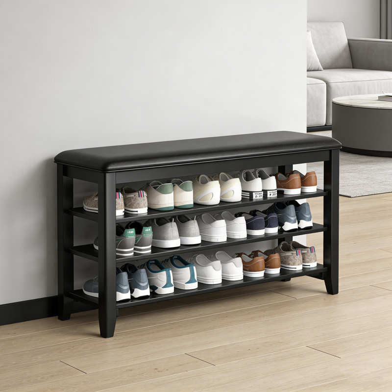 Banc d'entrée pour chaussures avec tablettes réglables, H 20,6 po x l 39,4 po x P 11,8 po