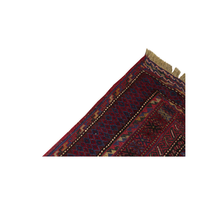 Hand-Knotted High-Quality Red/Yellow/Purple Area Rug