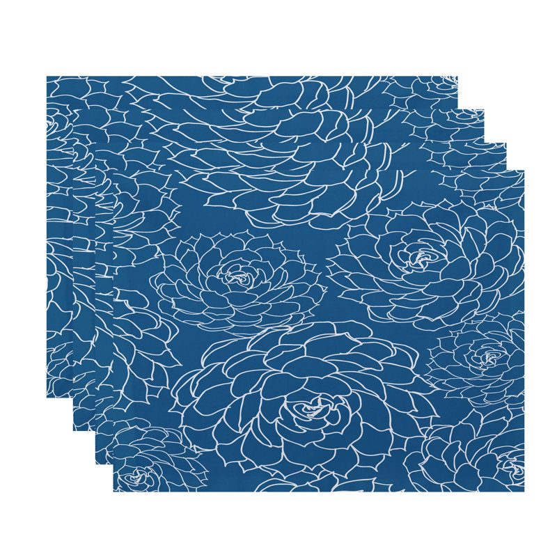 Ensemble de napperons 4 pièces Gorrell, Bleu