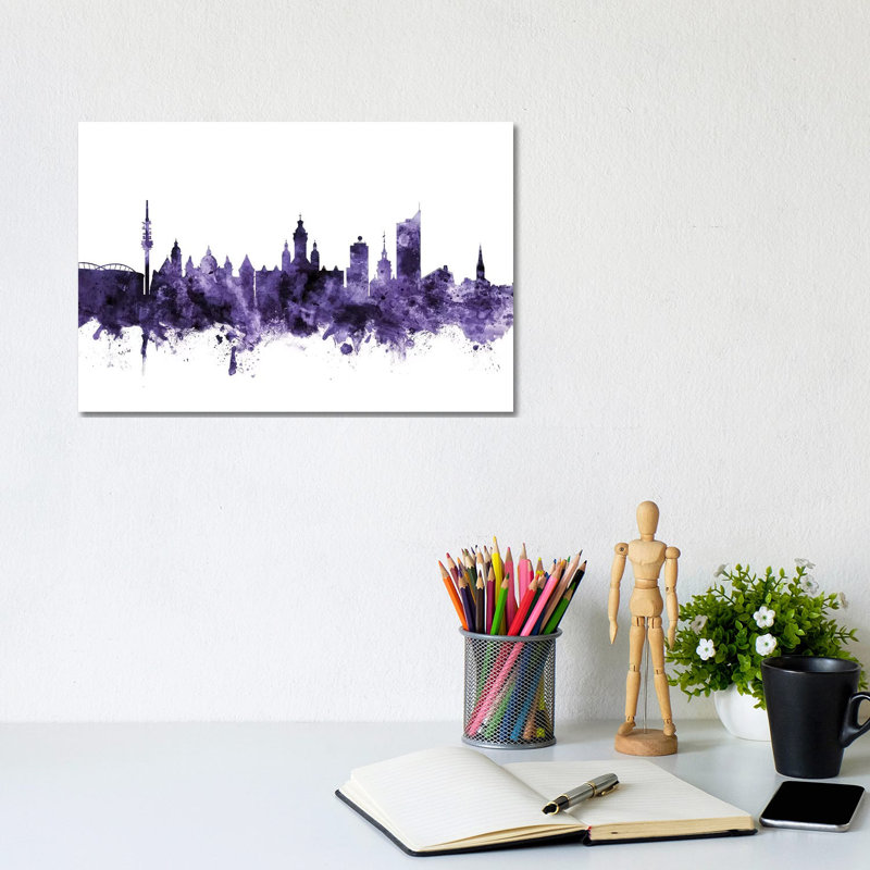 Leipzig, Germany Skyline by Michael Tompsett - Wrapped Canvas Gallery-Wrapped Canvas Giclée, 20.32 cm H x 30.48 cm W