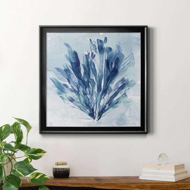 Coastal Coral I - peinture sur toile encadrée, Noir, H 17,5 po x l 17,5 po x P 1,5 po
