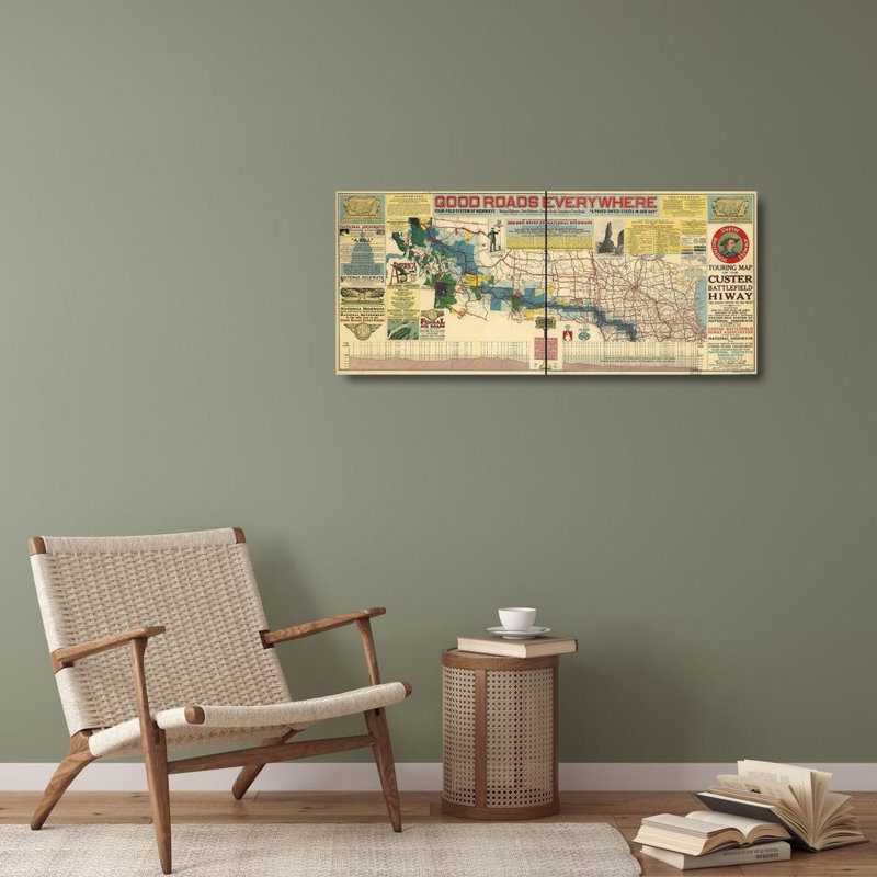 Cartes rétro, art: Good Roads Everywhere, H 20 po x l 40 po