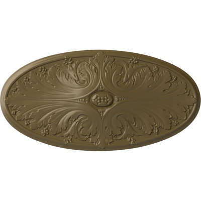 Endurathane Madrid Ceiling Medallion, 24 3/4"W x 12 1/2"H x 1 3/4"P, Hand-Painted Mississippi Mud Finish