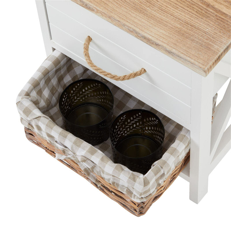 Mayhews 32cm W Solid + Manufactured Wood Bedside Table