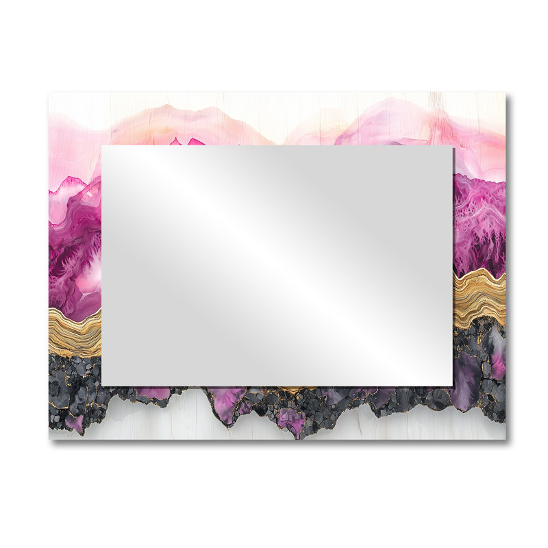«Forest River of Amethyst Crystal II», art mural miroir de paysages, imprimé sur métal, 30 po x 40 po