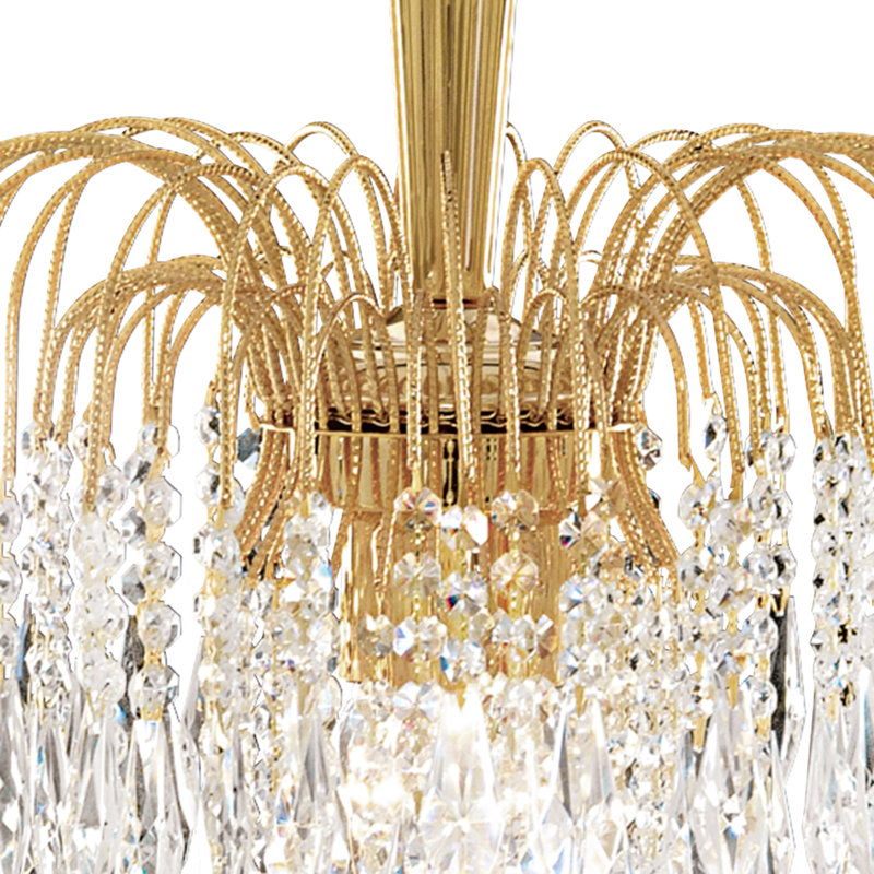3 - Light Crystal Chandelier, Gold Plated