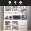 Grande armoire huche de cuisine l 63 po, armoire de rangement autoportante avec 4 portes, 4 tiroirs et tablette à micro-ondes, blanc
