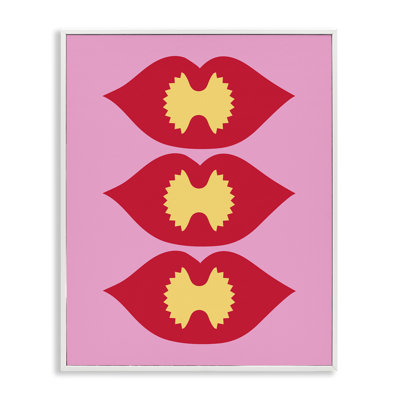  «Lips & Bowtie Pasta», art de la giclée encadrée par Daphne Polselli