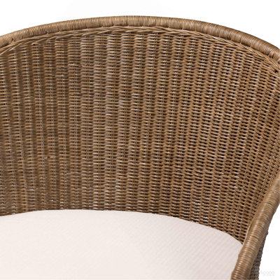 Fauteuil d'appoint bohémien en rotin gris délavé