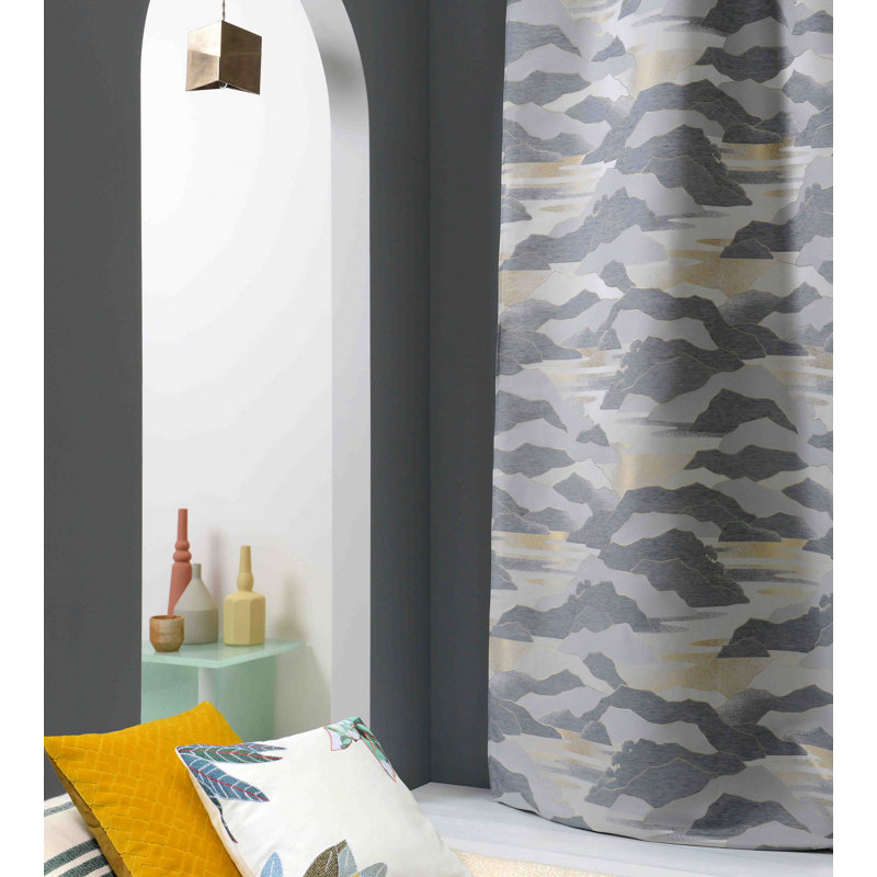 Calanques Cotton Blend Fabric, Gray/Beige/Ivory