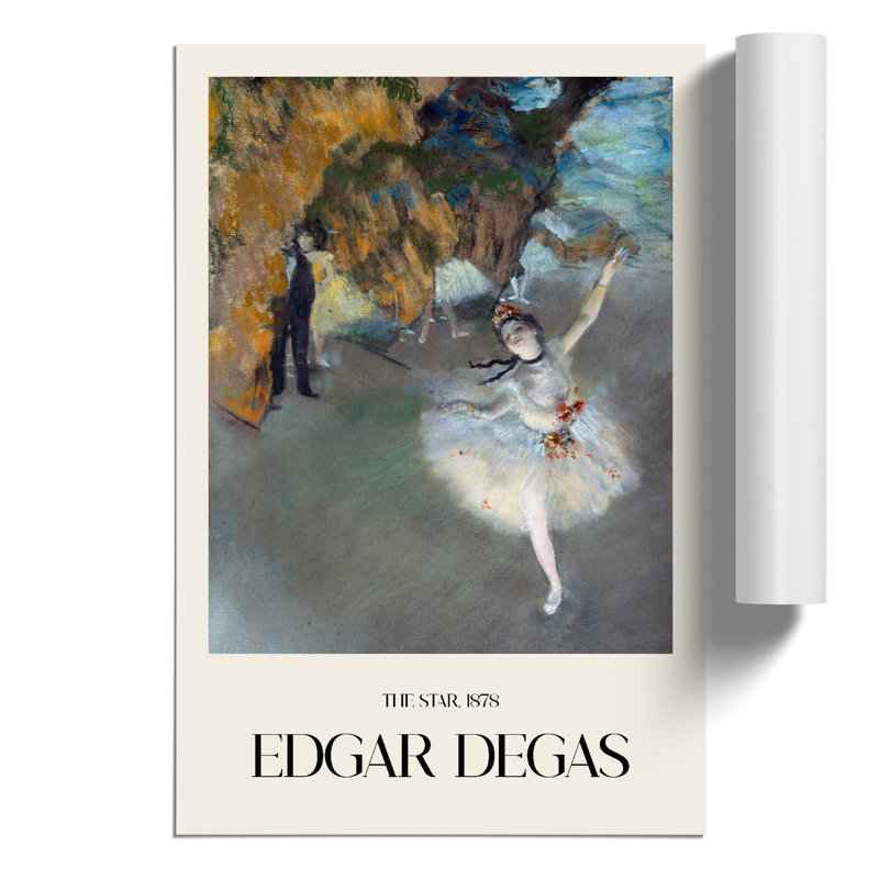 The Star Ballet Ballerina Dancer Print by Edgar Degas - Frameless Print, 30cm H x 21cm Wx 0.1cm D