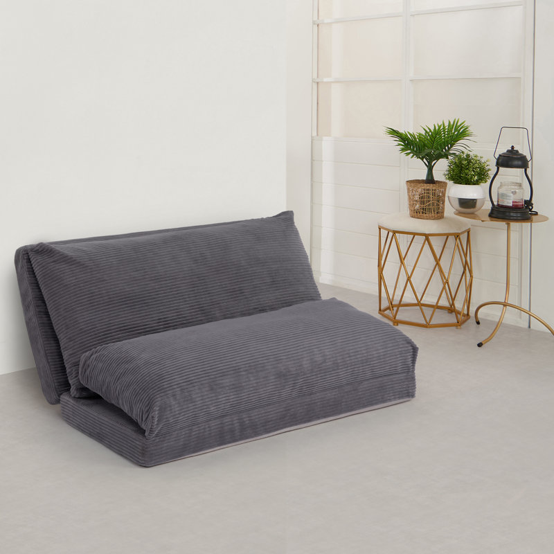 Bean Bag Lounger, 30" H x 47.2" W x 30" D, Corduroy Grey
