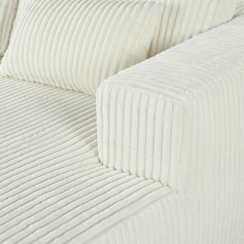 Chaise longue double rembourrée 86,6 po, Blanc
