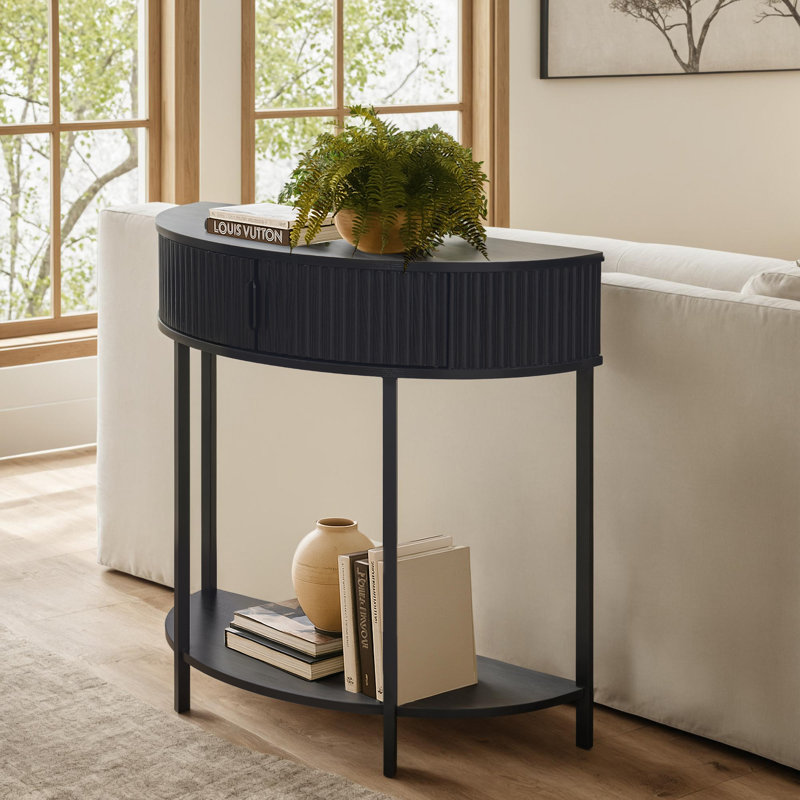 Half Moon Console Table With Storage