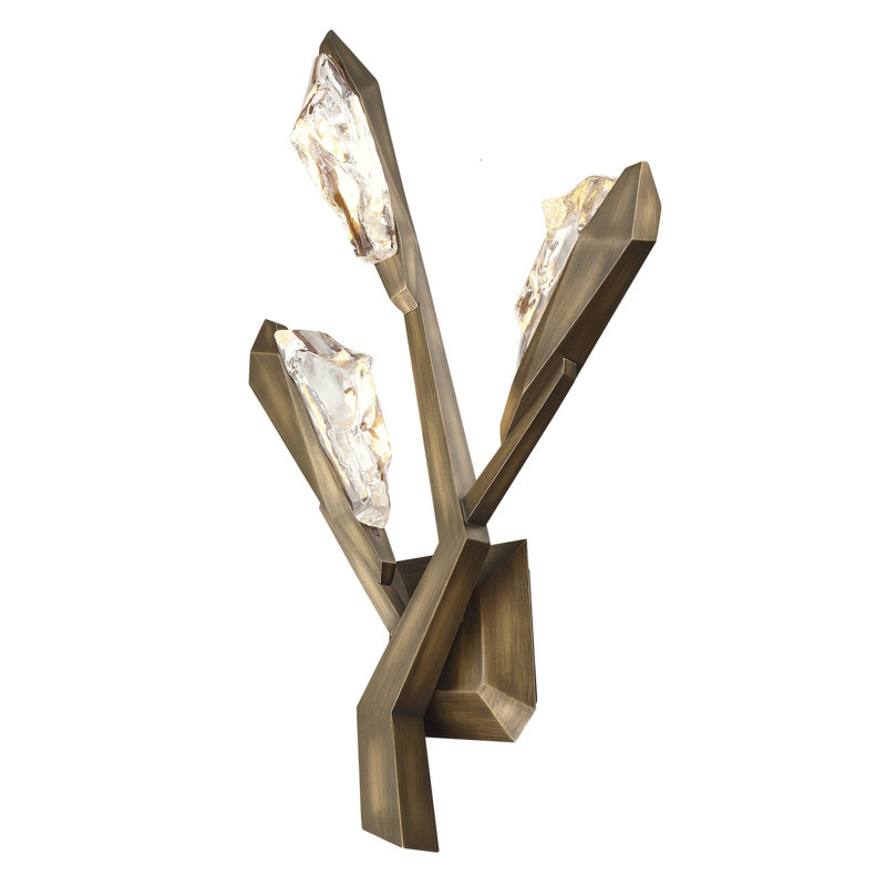  Geneva 3-light 26"h Led Wall Sconce In Rusted Gold/clear Crystal