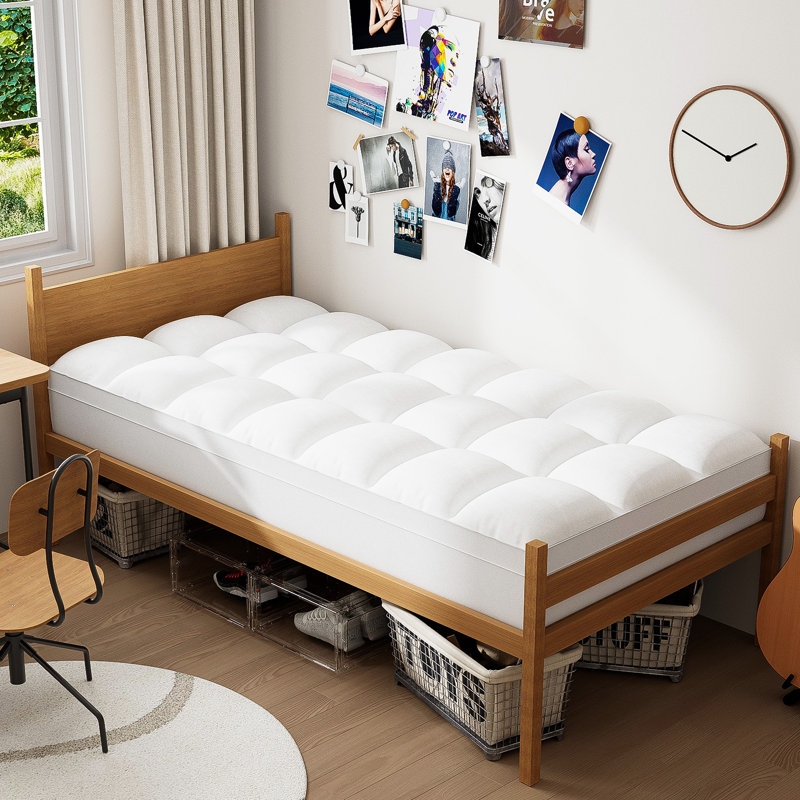 Twin XL White Down Alternative Mattress Topper with Elastic Deep Pocket