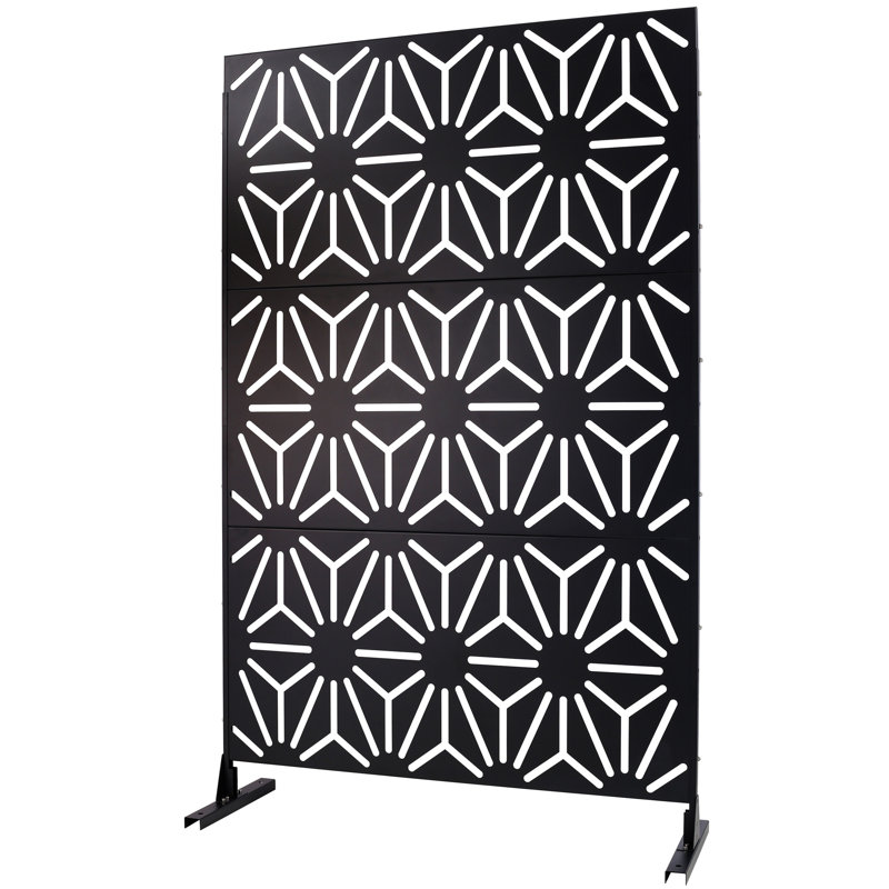 Écran d'intimité extérieur et intérieur H 76 po x l 48 po, Noir