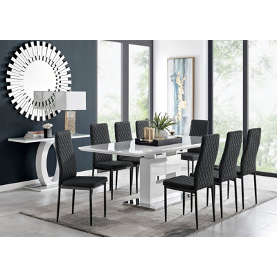 Eubanks Extendable Dining Set with 8 Chairs