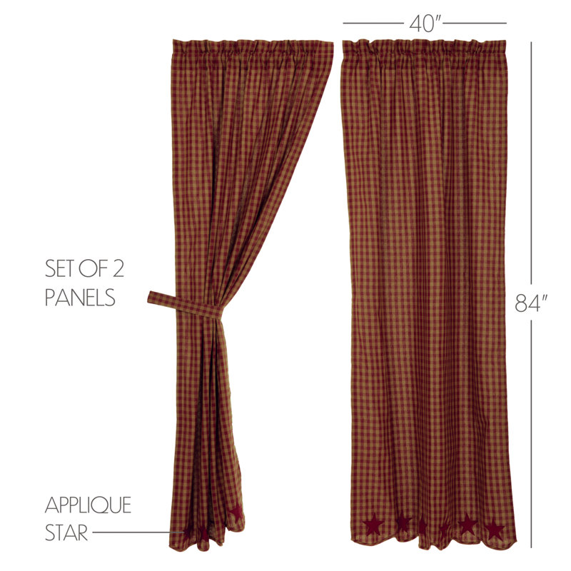 Paire de rideaux obscurcissant avec passe-tringle Star, Bourgogne / Brun clair, L 40 po x L 84 po