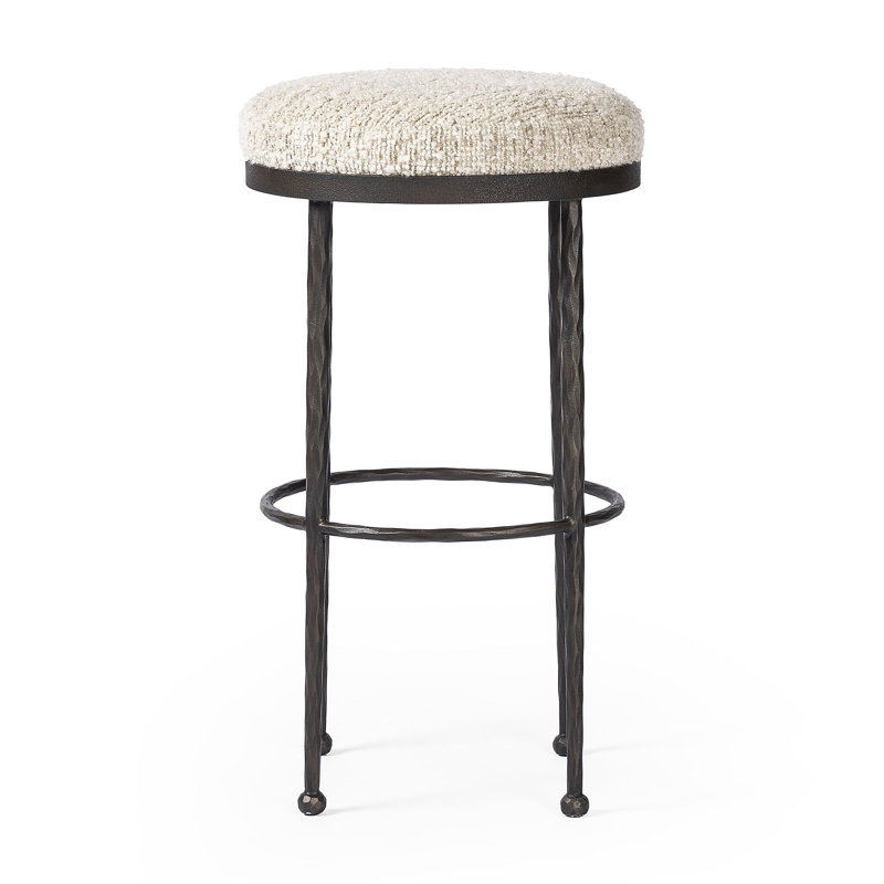 Tabouret en métal Eloise, Tabouret de bar (siège d'une hauteur de 31,25 po), Pierre d'Ivan