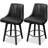Swivel Bar Stool of 1 / 2, 24" Counter Height Bar Stool with Back, PU Leather Upholstered Counter Stool with Solid Wood Legs for Kitchen, Home Bar-395118673-394818103