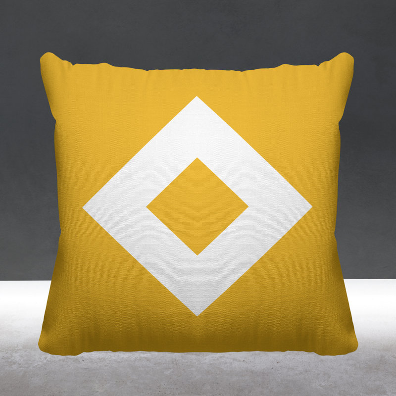 Coussin décoratif intérieur / extérieur Seven, L 15 po x H 15 po, Jaune