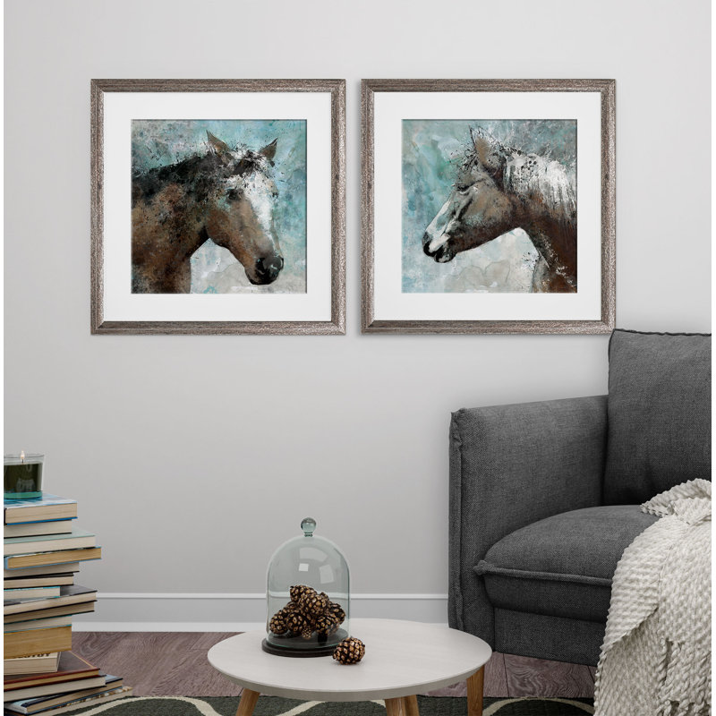 " Trail At Dawn " 2 - Pieces, Brown Framed