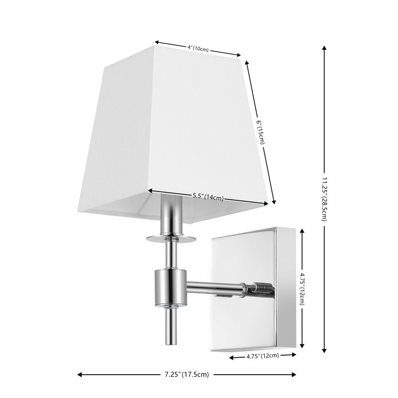 Clauren Chrome Iron Wall Sconce Set with White Shade