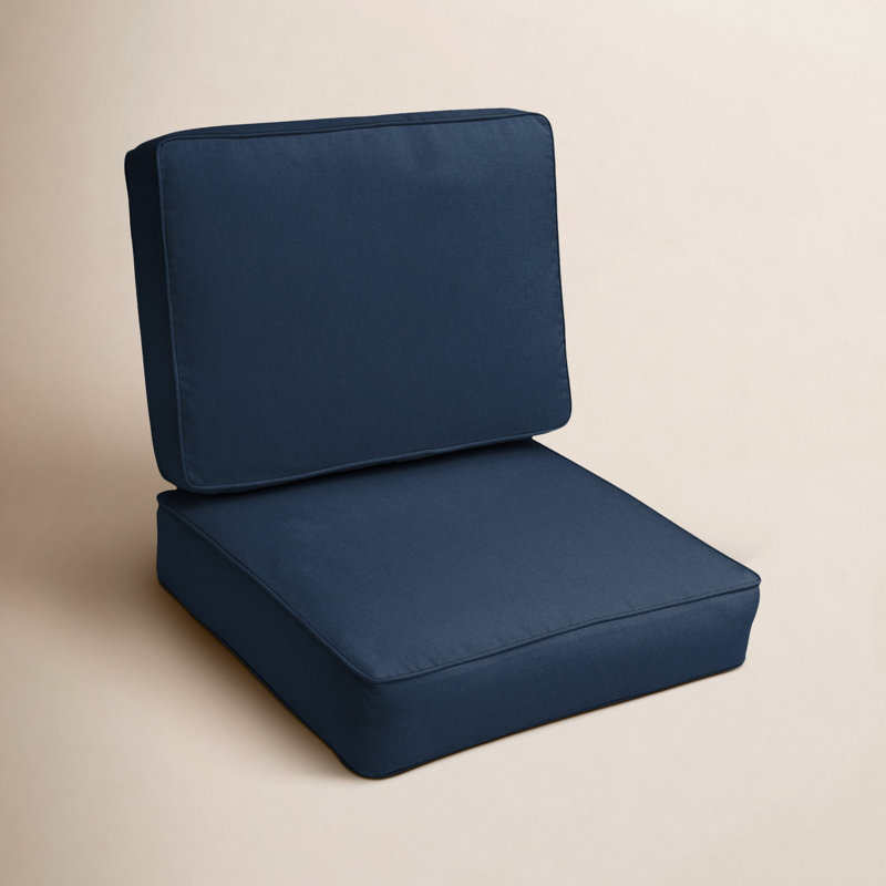 Damali Indoor/Outdoor Seat/Back Cushion, 5" H x 23.5" W x 23" D, Canvas Navy Sunbrella® Canvas