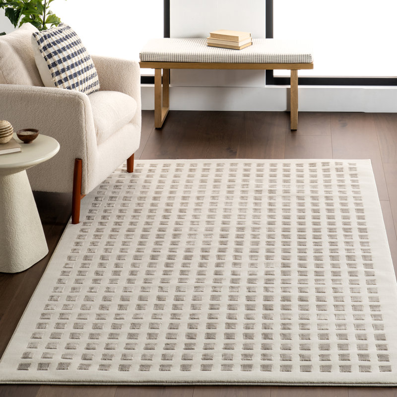 Tapis à carreaux lavable à la machine Daleyza, Runner 2'8" x 8'