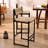 Sansoucy Of 2 Bar Stools Paper Rope Weave Dining Chairs And Metal Frame-342332494