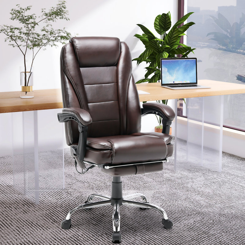 Chaise de bureau inclinable Elianagrace, Brun
