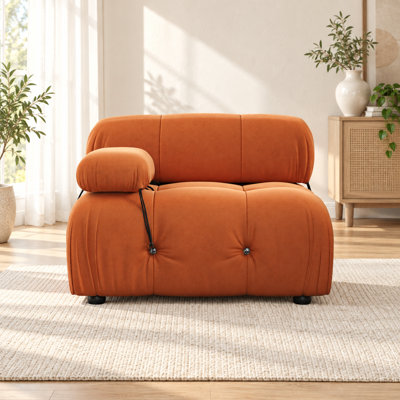 Upholstered Modern Velvet Fabric Single One-Armed Chair