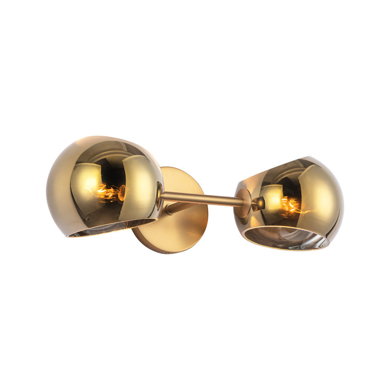 Willow Vanity Light, Copper Glass, 2, Brushed Gold