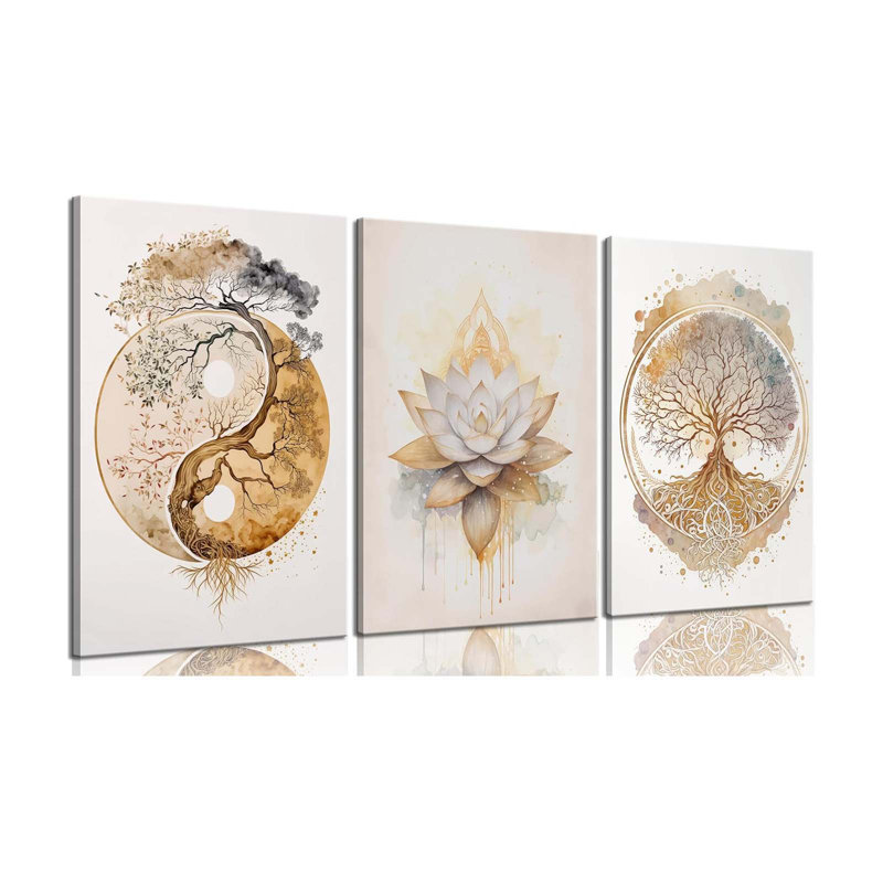 3 Piece Wrapped Canvas Print, 60 cm H x 40 cm W