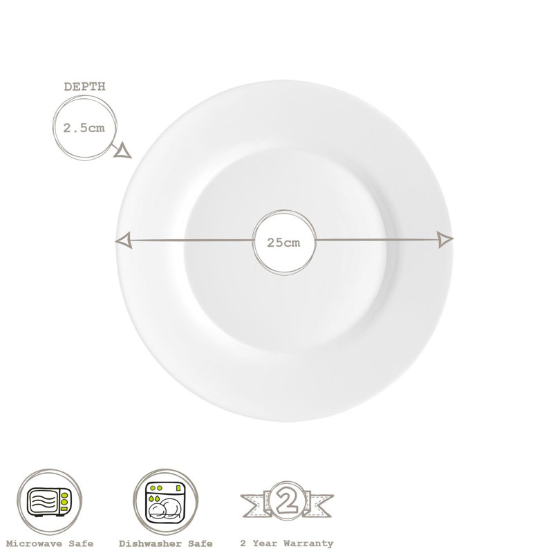 Toledo Glass Dinner Plates - 25cm