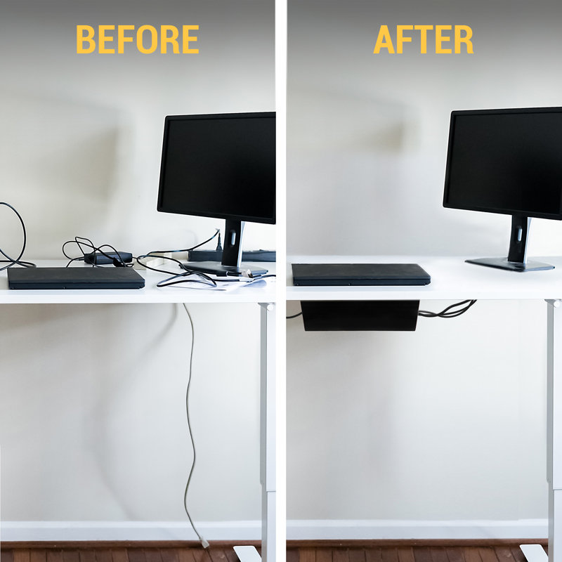 16-Inch Self-Adhesive Under Desk Cable Management Kit - 2-Pack
