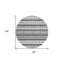 Tapis d'intérieur rond lavable gris anthracite et argent 8 pi