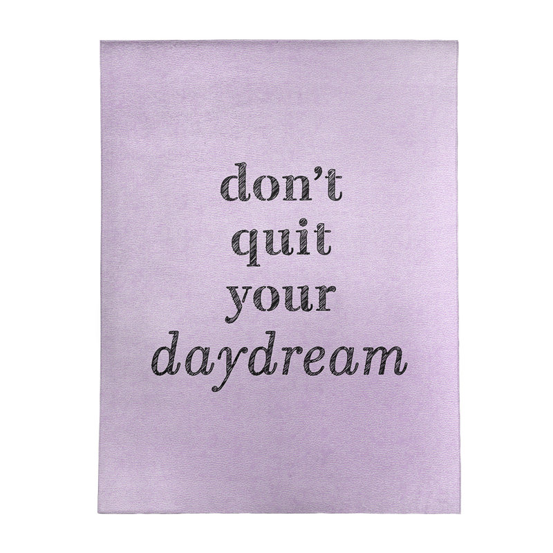 Tapis en chenille de polyester Quotes Handwritten, Rectangle 5 pi x 7 pi