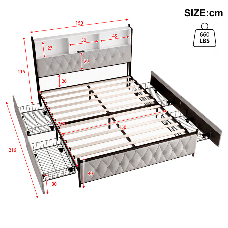 Bed, 150×200cm
