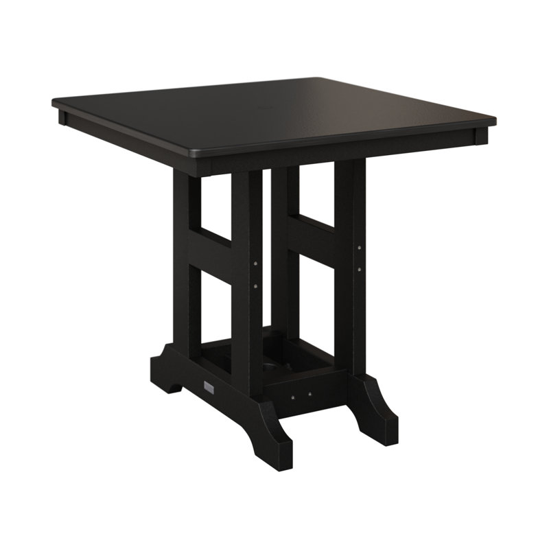 Table de salle à manger à hauteur de comptoir 33 po Berlin, Noir, Noir martelé, H 35,5 po x l 33 po x P 33 po