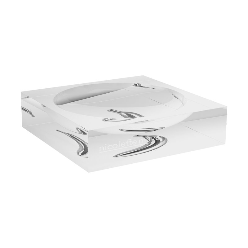 Chrome Banana White Acrylic Candy Catchall Dish, 6"W x 6"D x 2"H