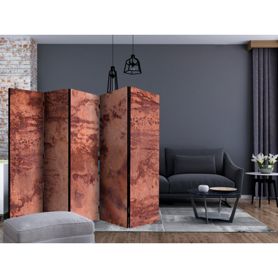Gulara 225cm W x 172cm H 5 - Panel Solid Wood Folding Room Divider