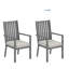 Ensemble de 4 chaises de patio en aluminium toutes saisons de 23 po avec coussins gris épais et structure grise