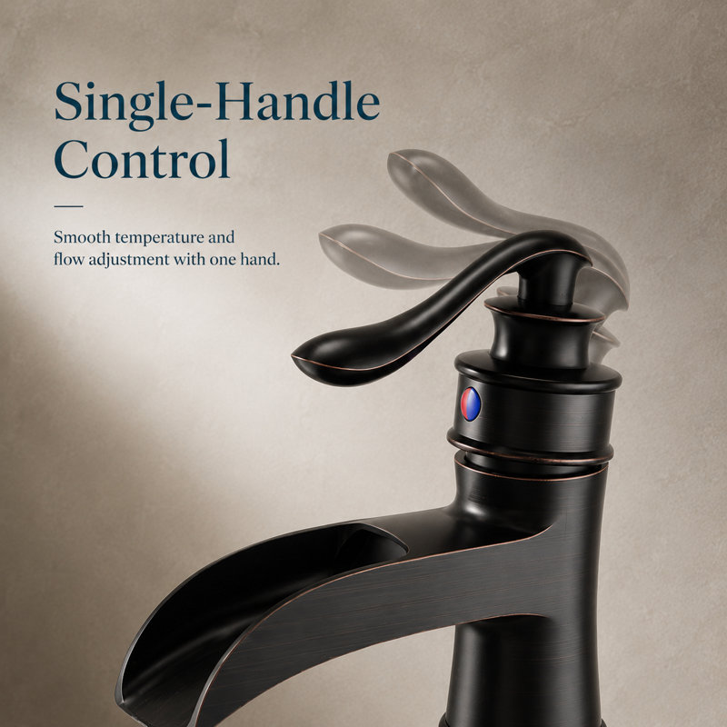 SoftStream Waterfall Vessel Oil-Rubbed Bronze Single Hole, Single Handle Bathroom Sink Faucet, Oil Rubbed Bronze